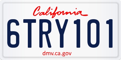 CA license plate 6TRY101