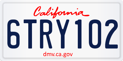 CA license plate 6TRY102