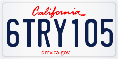 CA license plate 6TRY105