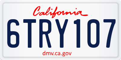 CA license plate 6TRY107