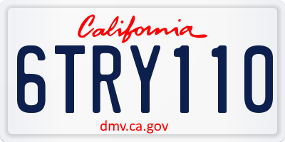 CA license plate 6TRY110