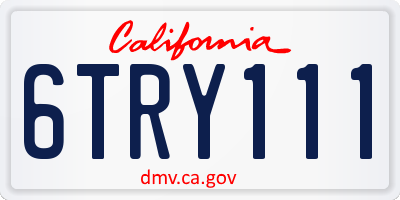 CA license plate 6TRY111