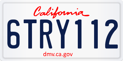 CA license plate 6TRY112