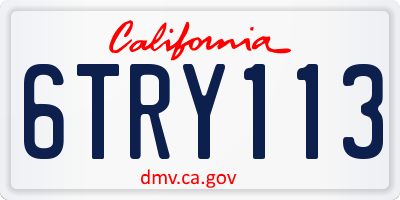 CA license plate 6TRY113