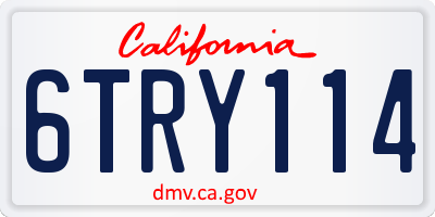 CA license plate 6TRY114