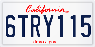 CA license plate 6TRY115