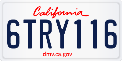 CA license plate 6TRY116