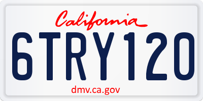 CA license plate 6TRY120