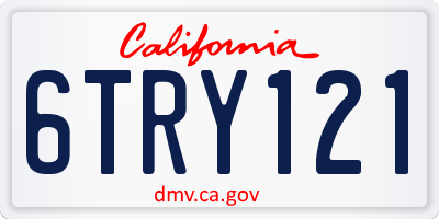 CA license plate 6TRY121