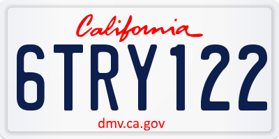 CA license plate 6TRY122
