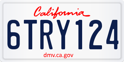 CA license plate 6TRY124