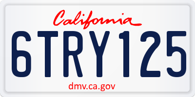CA license plate 6TRY125