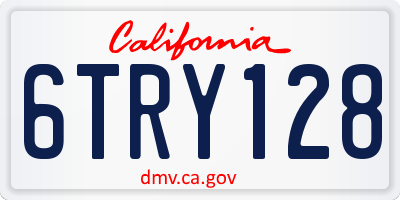 CA license plate 6TRY128