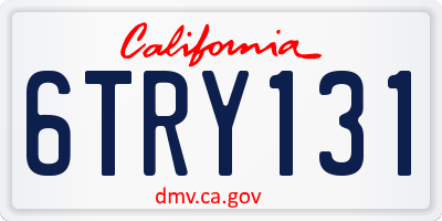 CA license plate 6TRY131