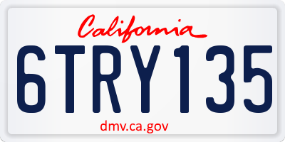 CA license plate 6TRY135