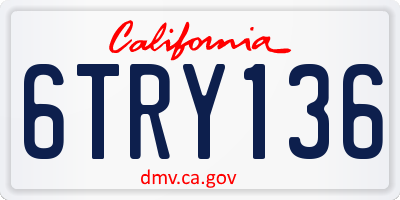 CA license plate 6TRY136