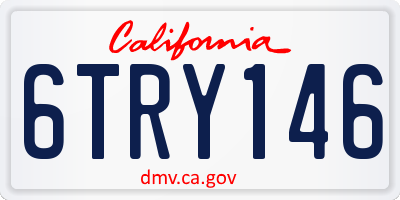 CA license plate 6TRY146