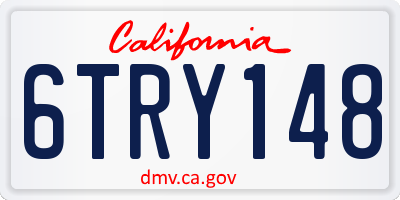 CA license plate 6TRY148