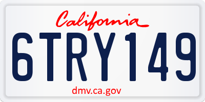 CA license plate 6TRY149