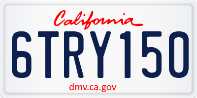 CA license plate 6TRY150