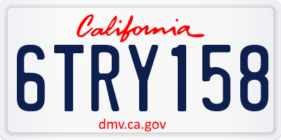 CA license plate 6TRY158