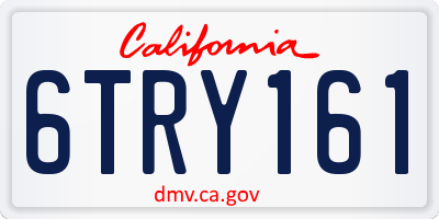 CA license plate 6TRY161