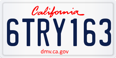 CA license plate 6TRY163