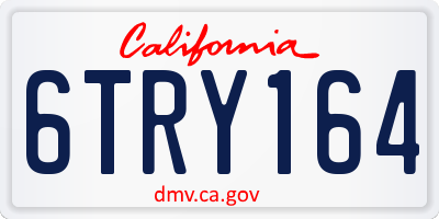CA license plate 6TRY164