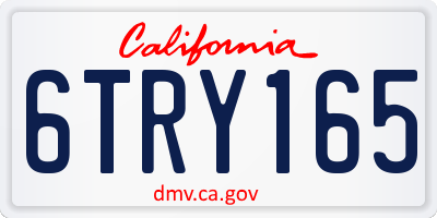 CA license plate 6TRY165