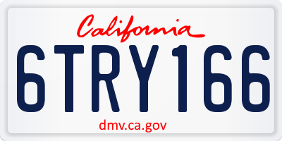 CA license plate 6TRY166