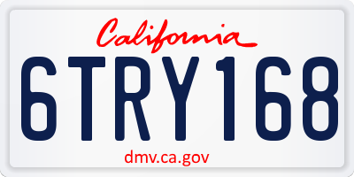 CA license plate 6TRY168