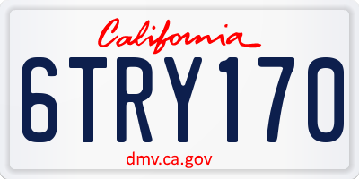CA license plate 6TRY170