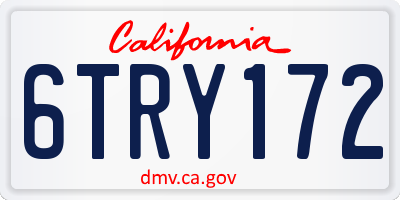 CA license plate 6TRY172