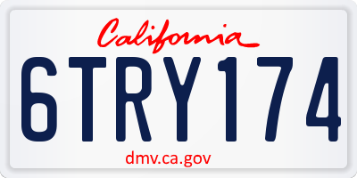 CA license plate 6TRY174