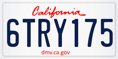 CA license plate 6TRY175
