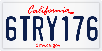 CA license plate 6TRY176