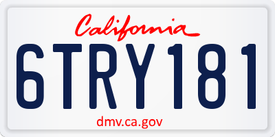 CA license plate 6TRY181