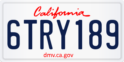 CA license plate 6TRY189