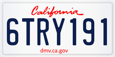 CA license plate 6TRY191