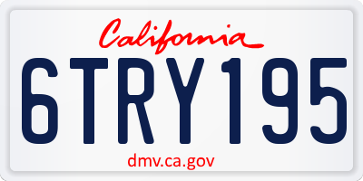 CA license plate 6TRY195