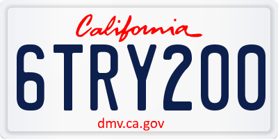 CA license plate 6TRY200