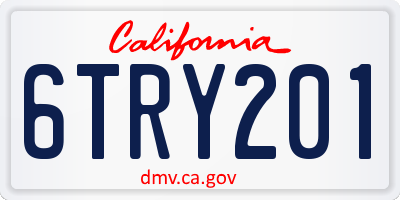 CA license plate 6TRY201