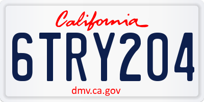 CA license plate 6TRY204