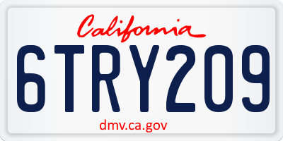 CA license plate 6TRY209