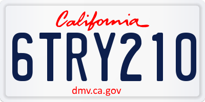 CA license plate 6TRY210