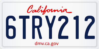 CA license plate 6TRY212