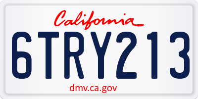 CA license plate 6TRY213