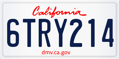 CA license plate 6TRY214