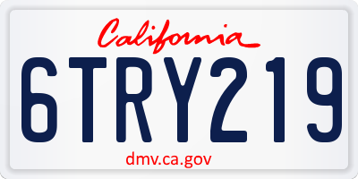 CA license plate 6TRY219