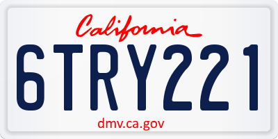 CA license plate 6TRY221